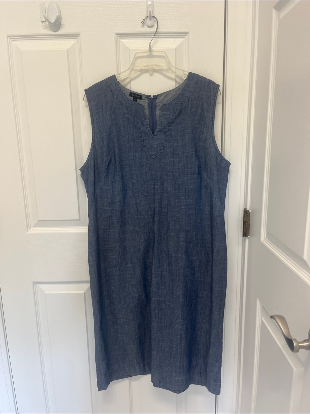 Talbots Light Blue Sleeveless Chambray Shift
